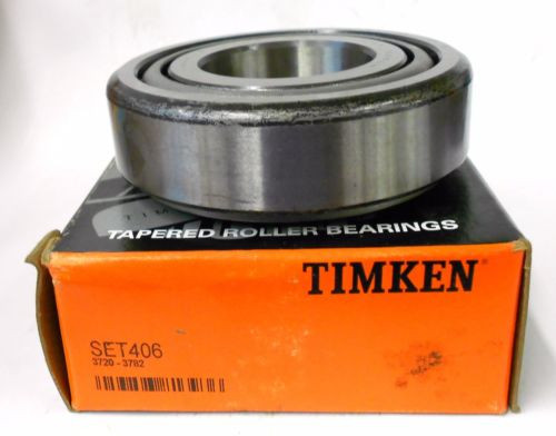 TIMKEN TAPERED ROLLER BEARING CONE #3782, CUP #3720, 1 3/4" BORE, 3 12/32" OD