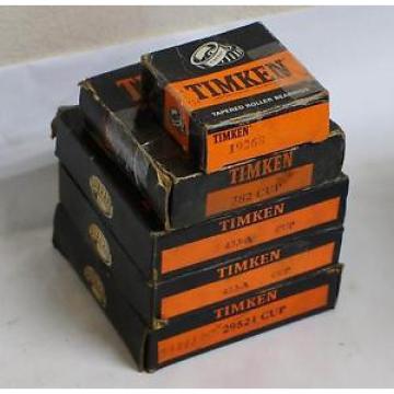 LOT OF 5 TIMKEN TAPERED ROLLER BEARINGS 19268, 382, 453-A, 29521 CUP !!!    F405