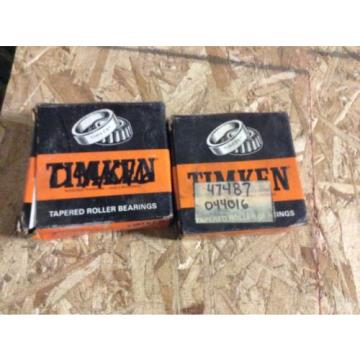 2-Timken tapered roller bearing,  NOS, #47487, free shipping to lower 48