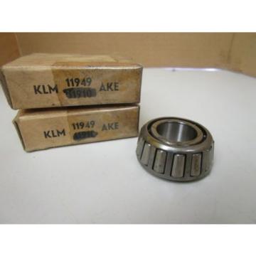 LOT OF 2 AKE KLM Tapered Roller Bearing Cone KLM 11949 KLM11949 New