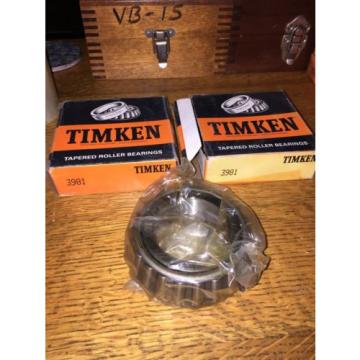 Timken 3981 Tapered Roller Bearing, Single Cone QTY 2