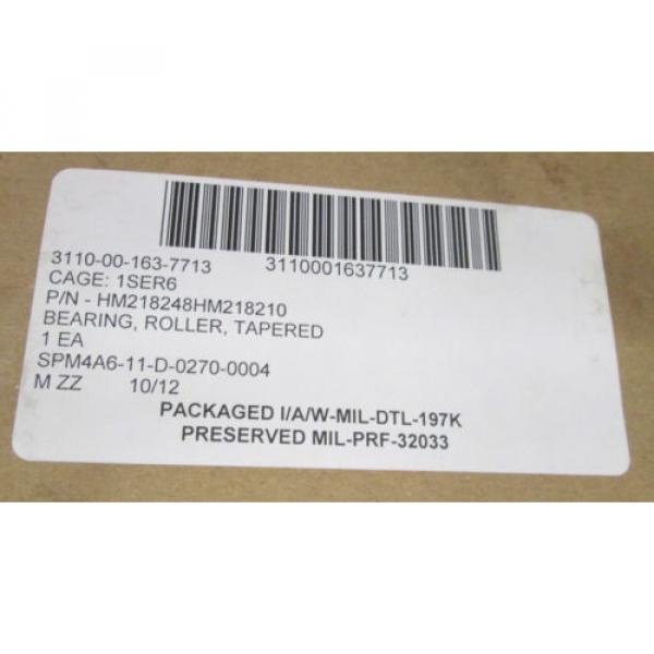 TAPER Roller Bearing  NSN: 3110-00-163-7713 PN: HM248HM218210 ~NEW~ #4 image