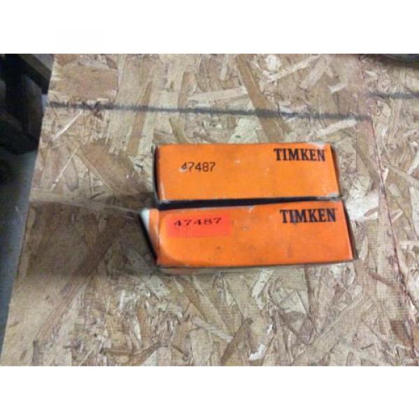 2-Timken tapered roller bearing,  NOS, #47487, free shipping to lower 48 #1 image